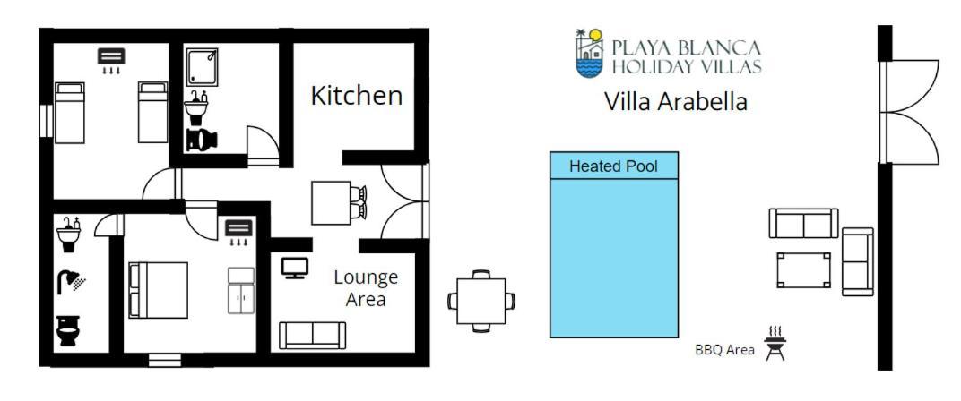 Stunning Villa Arabella - Heated Pool - Bbq - Amazing Terrace - Playa Blanca Exterior foto